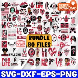 bundle 80 files atlanta falcons football team svg, atlanta falcons svg, nfl teams svg, nfl svg, png dxf,eps,