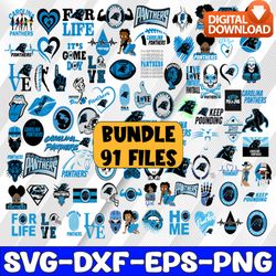 bundle 91 files carolina panthers football team svg, carolina panthers svg, nfl teams svg, nfl svg, png dxf,eps, instant