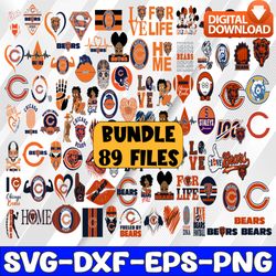 bundle 89 files chicago bears football team svg, chicago bears svg, nfl teams svg, nfl svg, png, dxf, eps, instant downl