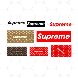 LV Logo Bundle SVG, Supreme Logo, Louis Vuitton Symbol, Loui