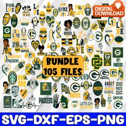 bundle 105 files green bay packers football team svg, green bay packers svg, nfl teams svg, nfl svg, png, dxf, eps, inst