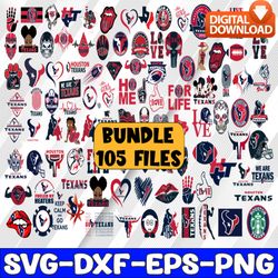 bundle 105 files houston texans football team svg, houston texans svg, nfl teams svg, nfl svg, png, dxf, eps, instant do