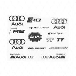 famous logo design history audi bundle svg, brand svg, audi logo svg, sports brand audi svg, powered by audi svg, audi s
