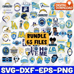 bundle 65 files los angeles chargers football team svg, los angeles chargers svg, nfl teams svg, nfl svg, png, dxf, eps,