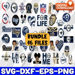 bundle 46 files los angeles rams football team svg, los angeles rams svg, nfl teams svg, nfl svg, png, dxf, eps, instant