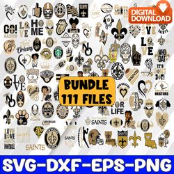 bundle 111 new orleans saints football team svg svg, new orleans svg, nfl teams svg, nfl svg, png, dxf, eps, instant dow