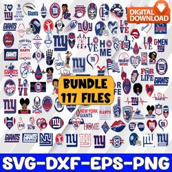 bundle 117 files new york giants football team svg, new york giants svg, nfl teams svg, nfl svg, png, dxf, eps, instant