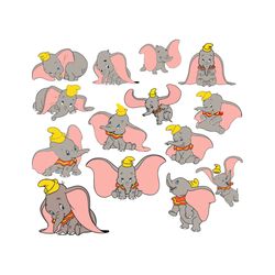 dumbo svg, cartoon svg, pink elephant svg, disney svg, disneyland svg, famous cartoon character svg, fictional character