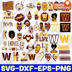 bundle 50 files washington commanders football teams svg, washington commanders svg, nfl teams svg, nfl svg, png, dxf, e