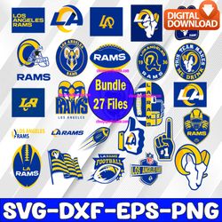 bundle 27 files los angeles rams football team svg, los angeles rams svg, nfl teams svg, nfl svg, png, dxf, eps, instant