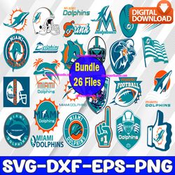 bundle 26 files miami dolphins football team svg, miami dolphins svg, nfl teams svg, nfl svg, png, dxf, eps, instant dow