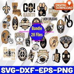 bundle 28 files new orleans saints football team svg, new orleans saints svg, nfl teams svg, nfl svg, png, dxf, eps, ins