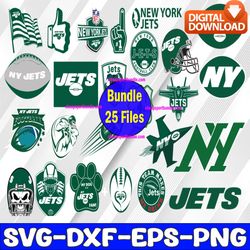 bundle 25 files new york jets football team svg, new york jets svg, nfl teams svg, nfl svg, png, dxf, eps, instant downl