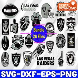 bundle 26 files las vegas raiders football team svg,  las vegas raiders svg, nfl teams svg, nfl svg, png, dxf, eps, inst