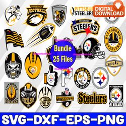 bundle 25 files pittsburgh steelers football team svg, pittsburgh steelers svg, nfl teams svg, nfl svg, png, dxf, eps, i