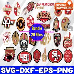 bundle 26 files san francisco 49ers football team svg, san francisco 49ers svg, nfl teams svg, nfl svg, png, dxf, eps, i