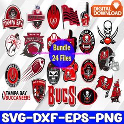 bundle 24 files tampa bay buccaneers football team svg, tampa bay buccaneers svg, nfl teams svg, nfl svg, png, dxf, eps,