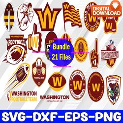 bundle 21 files washington football team svg, washington svg, nfl teams svg, nfl svg, png, dxf, eps, instant download