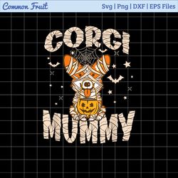 corgi mummy halloween pumpkin png