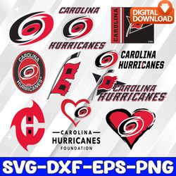 bundle 10 files carolina hurricanes hockey team svg, carolina hurricanes svg, nhl svg, nhl svg, png, dxf, eps, instant d