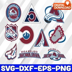 bundle 10 files colorado avalanche hockey team svg, colorado avalanche svg, nhl svg, nhl svg, png, dxf, eps, instant dow