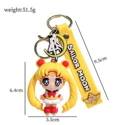 anime sailor moon keyrings cute tsukino usagi chibiusa keychains cartoon keyholder jewelry anime figure keyring