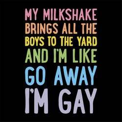 my milk shake brings, all the boys to the yard, and i'm like go away, i'm gay, racer back tank, look human, svg png, dxf