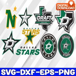 bundle 9 files dallas stars hockey team svg, dallas stars svg, nhl svg, nhl svg, png, dxf, eps, instant download