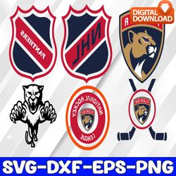 bundle 6 files florida panthers hockey team svg, florida panthers svg, nhl svg, nhl svg, png, dxf, eps, instant download
