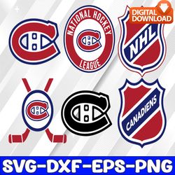 bundle 6 files montreal canadiens hockey team svg, montreal canadiens svg, nhl svg, nhl svg, png, dxf, eps, instant down
