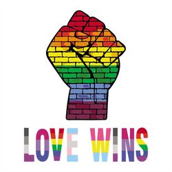 love wins raised fist, lgbt svg, gay pride, awareness month, cricut file