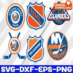 bundle 6 files new york islanders hockey team svg, new-york, new york islanders svg, nhl svg, nhl svg, png, dxf, eps, in