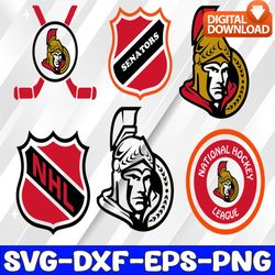 bundle 6 files ottawa senators hockey team svg, ottawa senators svg, nhl svg, nhl svg, png, dxf, eps, instant download