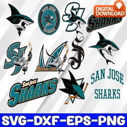 bundle 11 files san jose sharks hockey team svg, dxf, png, eps, san jose san jose sharks svg, nhl svg, nhl svg, png, dxf