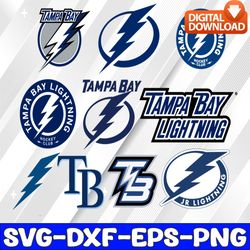 bundle 10 files tampa bay lightning hockey team svg, tampa bay lightning svg, nhl svg, nhl svg, png, dxf, eps, instant d