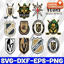 bundle 12 files vegas golden knights hockey team svg, vegas golden knights svg, nhl svg, nhl svg, png, dxf, eps, instant