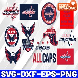 bundle 13 files washington capitals hockey team svg, washington capitals svg, nhl svg, nhl svg, png, dxf, eps, instant d