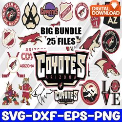 bundle 25 files arizona coyotes hockey team svg, arizona coyotes svg, nhl svg, nhl svg, png, dxf, eps, instant download