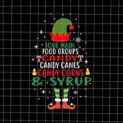 four main food groups elf tree christmas svg,, christmas elf candy tree svg, merry christmas candy svg, christmas elf sv