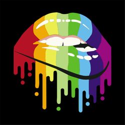 lgbt gay homosexual lesbian rainbow lips pride svg