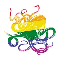 rainbow octopus lgbt pride month svg
