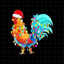 christmas lights chicken png, chicken xmas tree png, chicken christmas tree png, chicken santa hat png