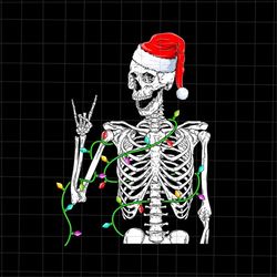 skeleton hand rock christmas png, skeleton christmas png, skeleton santa hat png, skeleton xmas png, skeleton png