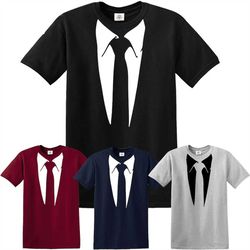 tie with collar tuxedo funny gift men's t-shirt fun party father day t-shirt top