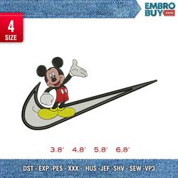 swoosh  mickey / anime embroidery design / cartoon design / embroidery pattern / design pes dst vp3  formatooh