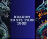 dragon 3d stl pack,10gb file,digital download,traditional chinese dragon with support,3d printing,baby dragon