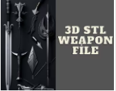 3d stl weapon file,hundreds of weapon files,digital files,lightsabers, bow and bow bundle