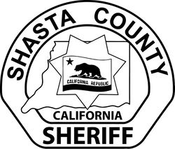 shasta county california sheriff,s department patch vector file black white vector outline or line art file