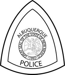 usa new mexico albuquerque police patch vector file black white vector outline or line art file