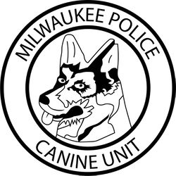 usa wisconsin milwaukee police canine unit badge vector file black white vector outline or line art file